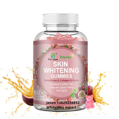 Ιδιωτική ετικέτα Κολλαγόνο Gummies OEM Strawberry Gummies για ομαλό δέρμα χωρίς κηλίδες