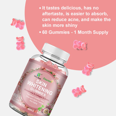 Ιδιωτική ετικέτα Κολλαγόνο Gummies OEM Strawberry Gummies για ομαλό δέρμα χωρίς κηλίδες