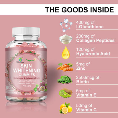 Ιδιωτική ετικέτα Κολλαγόνο Gummies OEM Strawberry Gummies για ομαλό δέρμα χωρίς κηλίδες